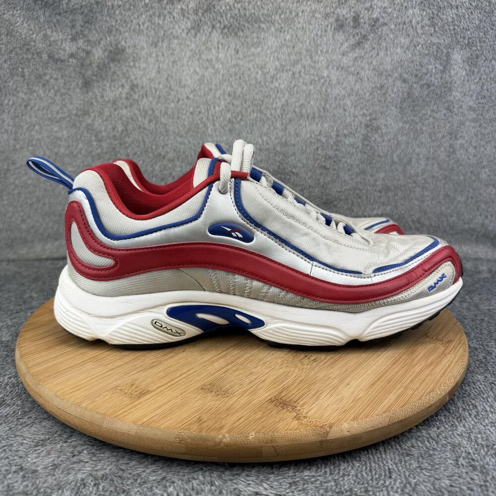 Reebok DMX Shoes Mens Size 10.5 Gray Red Blue Mesh Running Sneakers DV9725